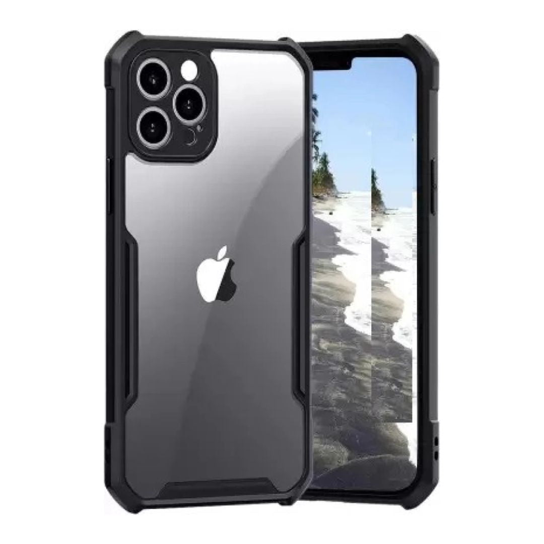 iPaky iPhone 11 Pro Max Shockproof Matte Black Border Camera lens Protection back cover Case