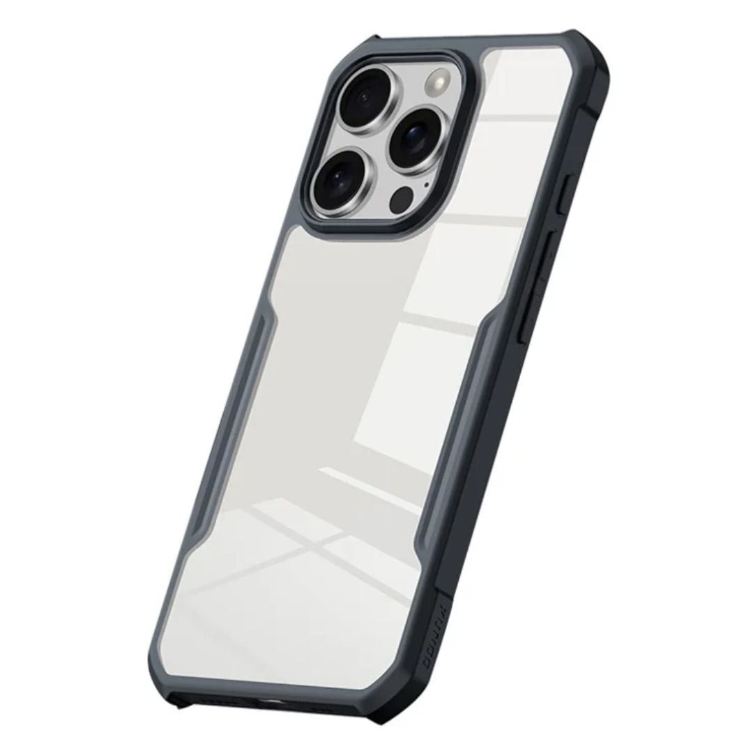 iPaky iPhone 16 Pro Shockproof Matte Black Border Camera lens Protection back cover Case