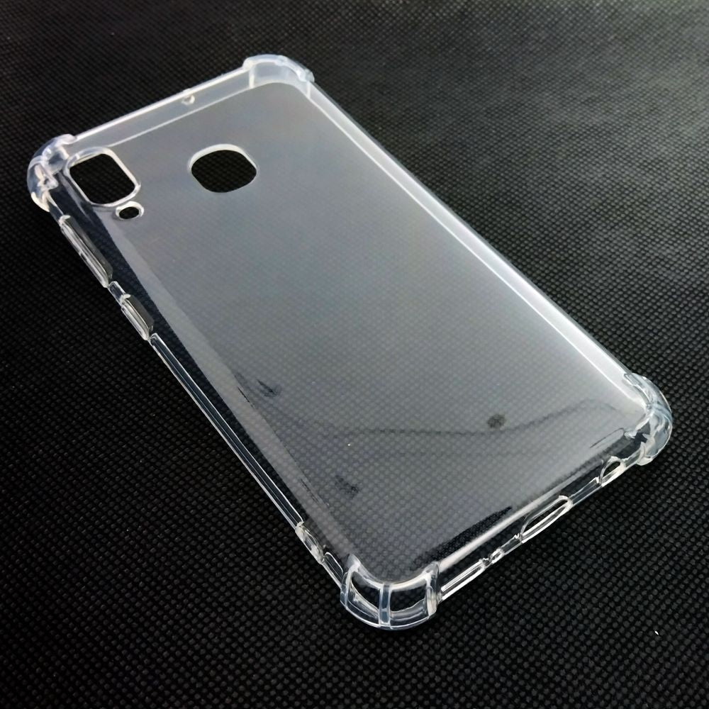AntiShock Clear Back Cover Soft Silicone TPU Bumper case for Samsung A20