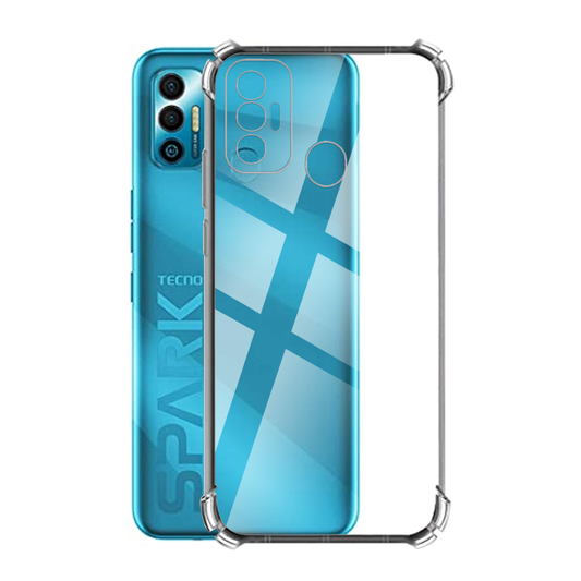 Tecno Spark 7 Clear Anti-Shock Case Reinforced Corner Drop Protection Cover