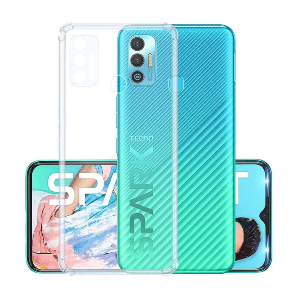 Tecno Spark 7 Clear Anti-Shock Case Reinforced Corner Drop Protection Cover