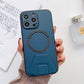 iPhone 12 Pro Max Magsafe Wireless Charging Mobile Phone Leather Case Buckle Ring Stand Back Cover