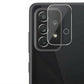 Combo Pack of Tempered Glass Screen Protector, Carbon Fiber Back Sticker, Camera lens Clear Glass Bundel for Samsung A72 4G