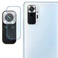 Combo Pack of Tempered Glass Screen Protector, Carbon Fiber Back Sticker, Camera lens Clear Glass Bundel for Redmi Note 10