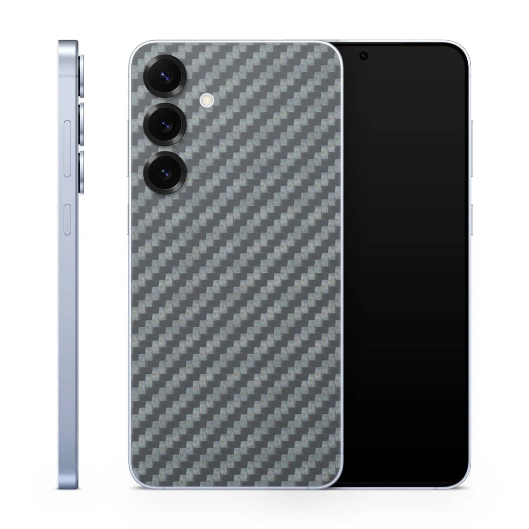 Samsung S25 Carbon Back Clear Skin Sticker