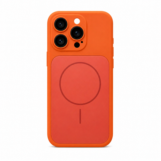 iPhone 16 Pro Orange Back Case - Slim Fit Protective Silicone Phone Cover