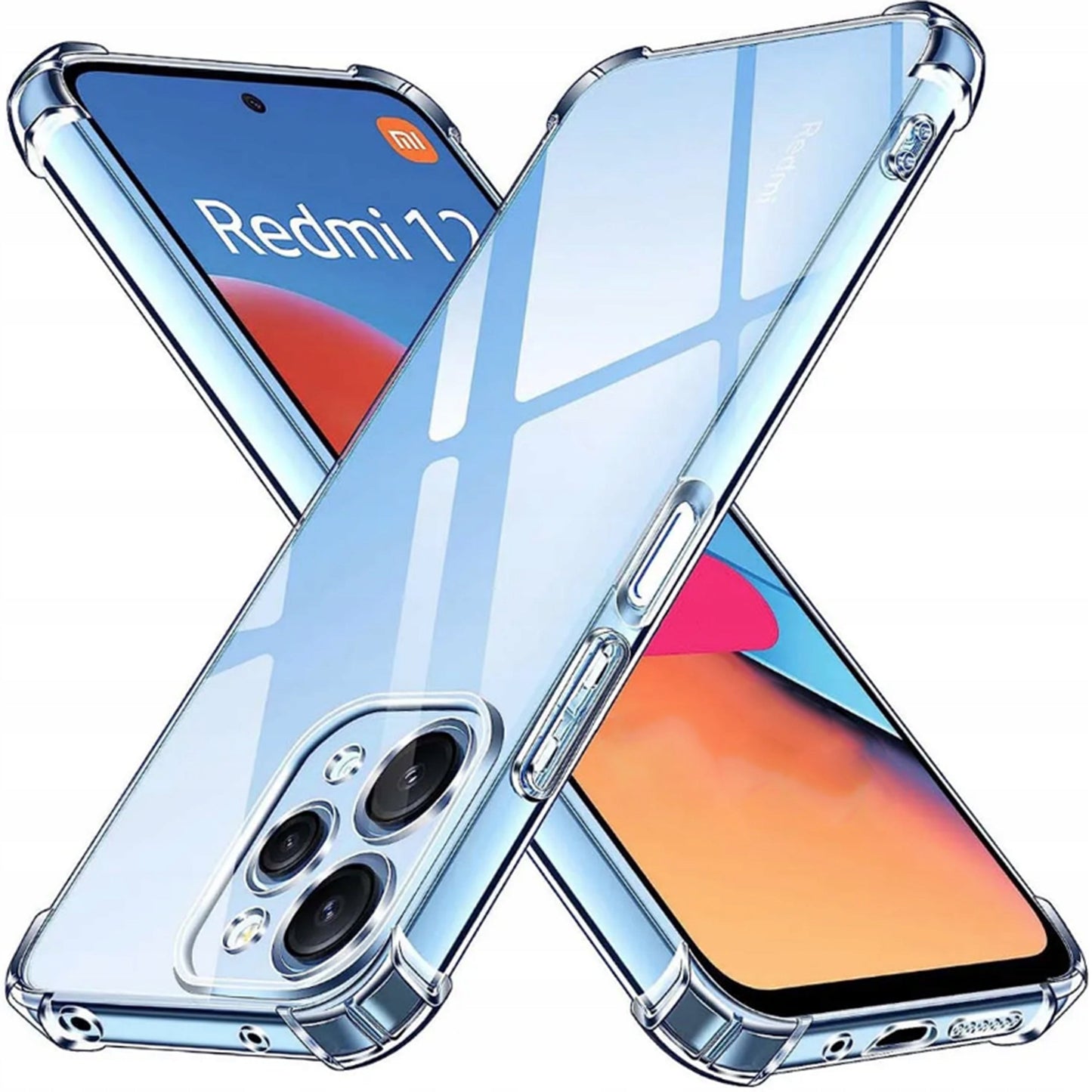 AntiShock Clear Back Cover Soft Silicone TPU Bumper case for Redmi 12