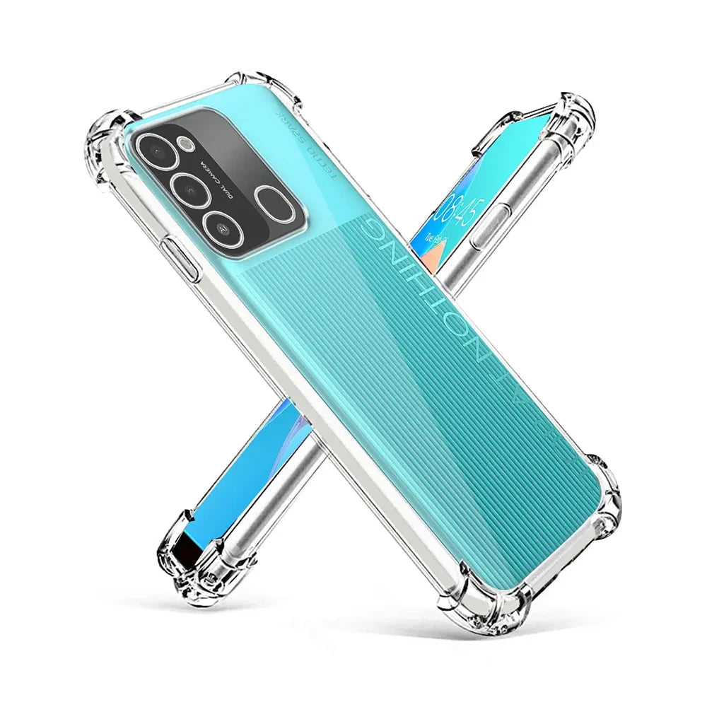 AntiShock Clear Back Cover Soft Silicone TPU Bumper case for Techno Spark 8C