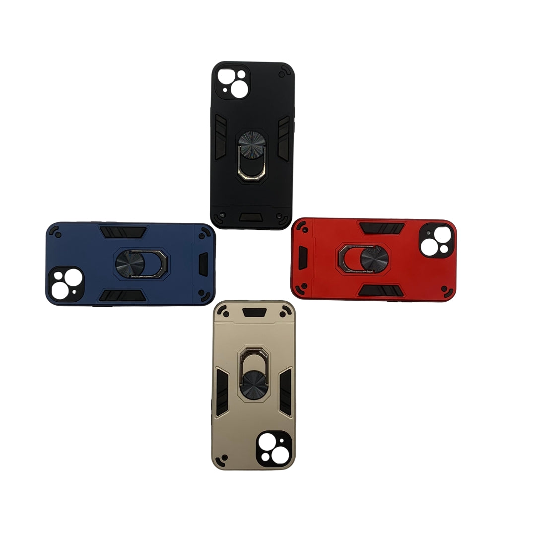 iPhone 15 Plus Hard PC Shockproof Case with Ring Holder - Slim Back Cover