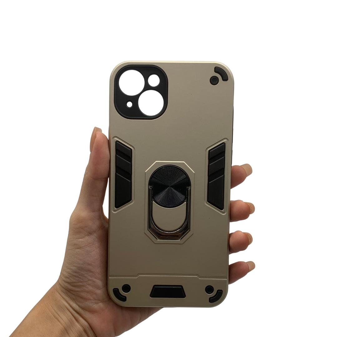 iPhone 15 Plus Hard PC Shockproof Case with Ring Holder - Slim Back Cover