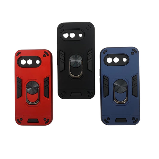 Pixel 9A Hard PC Case with Ring Holder - Shockproof Slim Cover