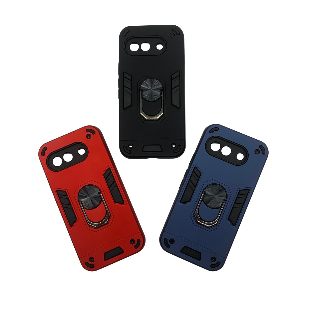 Pixel 9A Hard PC Case with Ring Holder - Shockproof Slim Cover