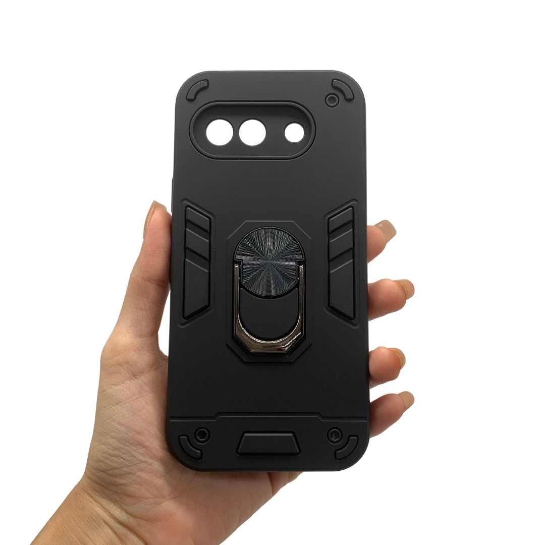 Pixel 9A Hard PC Case with Ring Holder - Shockproof Slim Cover