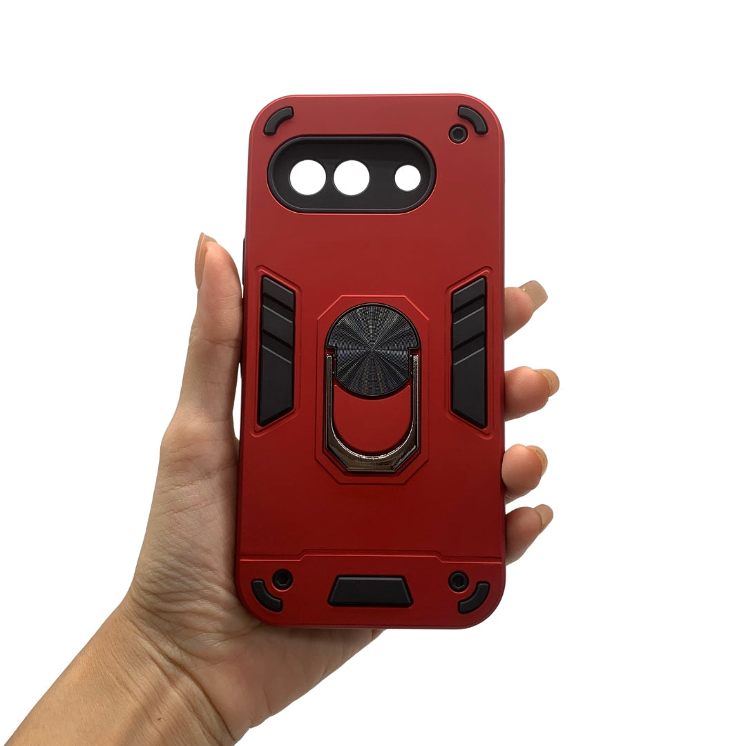 Pixel 9A Hard PC Case with Ring Holder - Shockproof Slim Cover