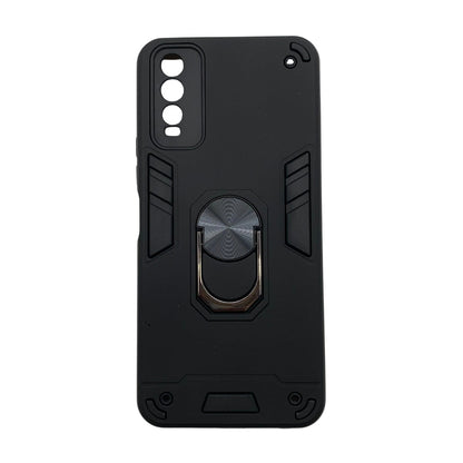 Vivo Y12s Hard PC Case with Ring Holder - Shockproof Armour Back Cover