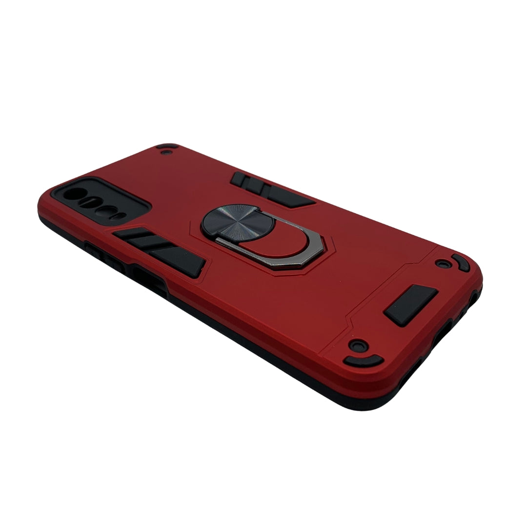 Vivo Y12s Hard PC Case with Ring Holder - Shockproof Armour Back Cover