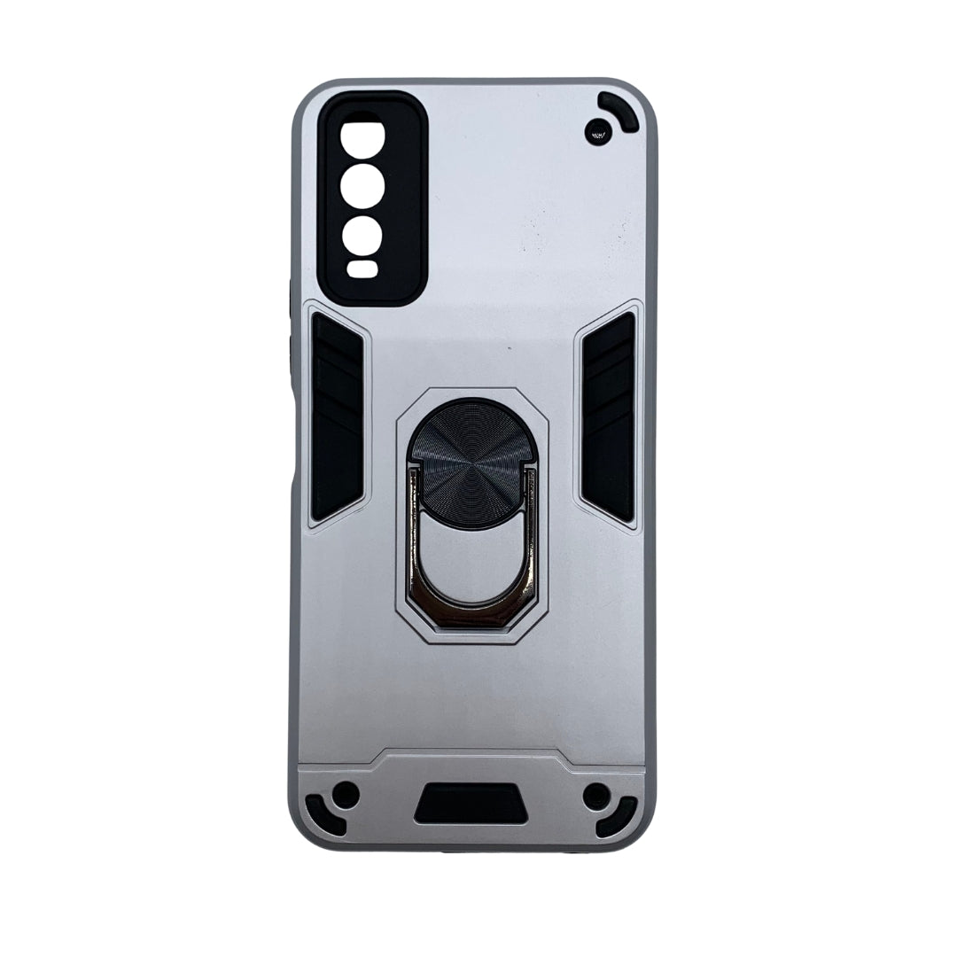 Vivo Y12s Hard PC Case with Ring Holder - Shockproof Armour Back Cover