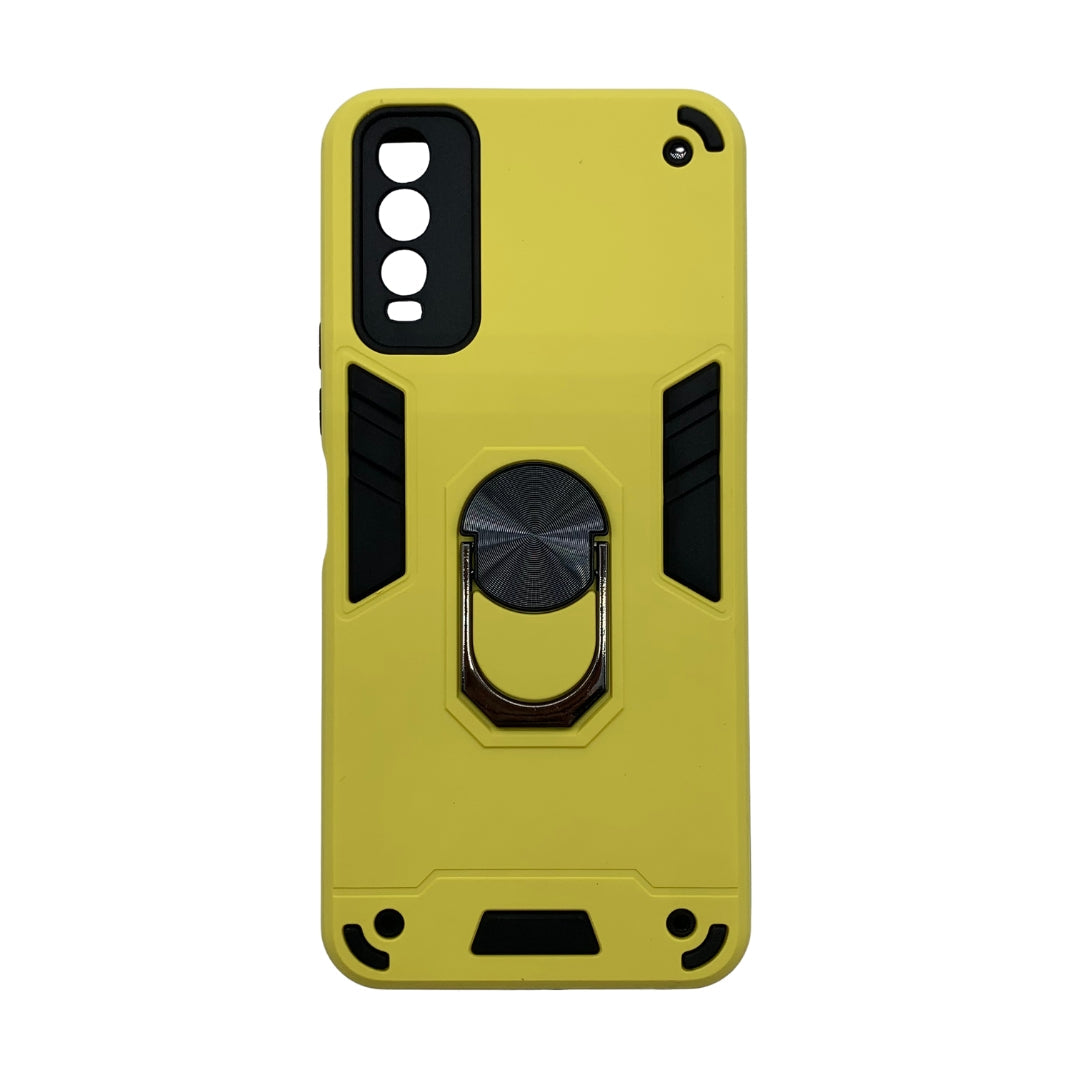 Vivo Y12s Hard PC Case with Ring Holder - Shockproof Armour Back Cover