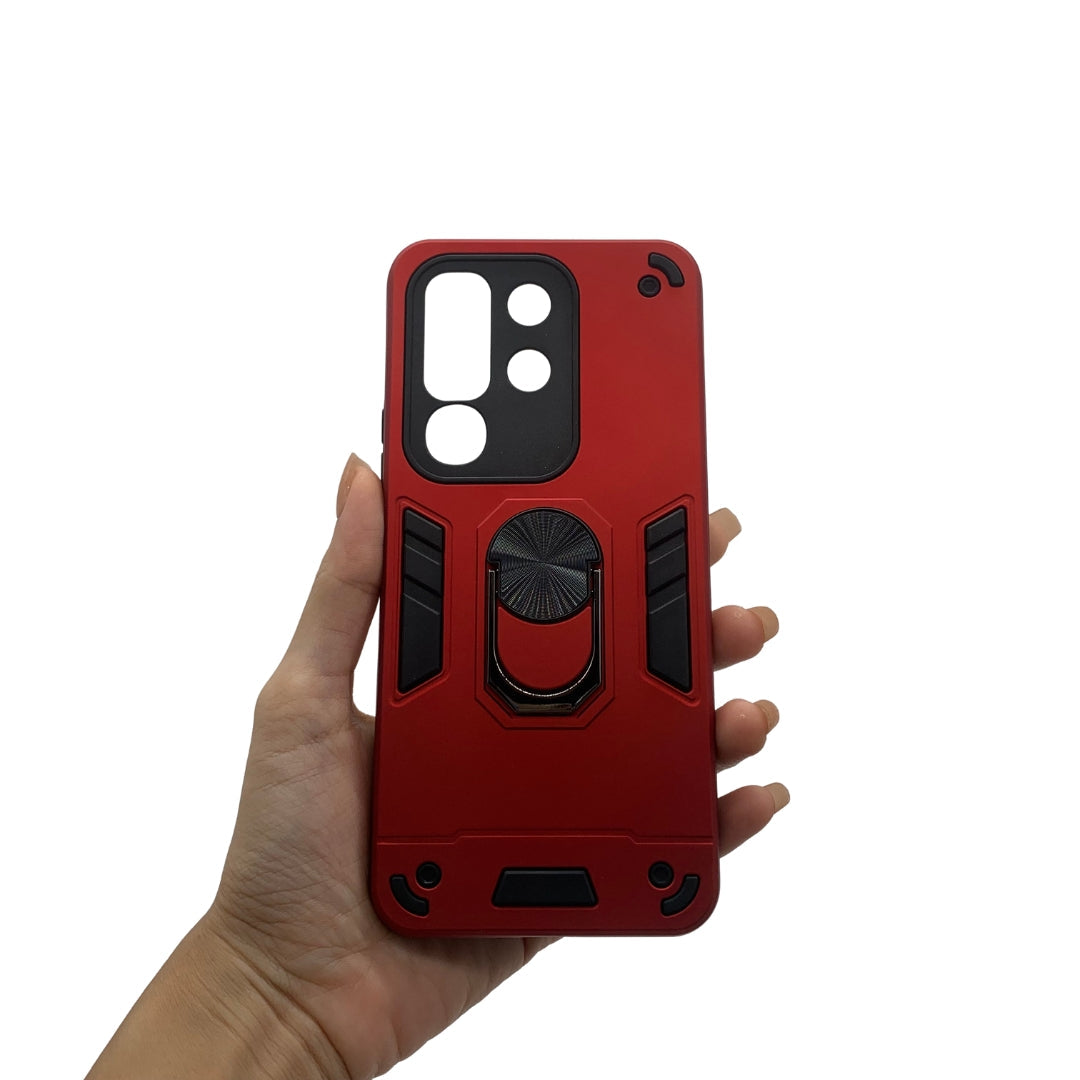 Vivo Y29 4G Hard PC Case: Shockproof Slim Cover with Ring Holder