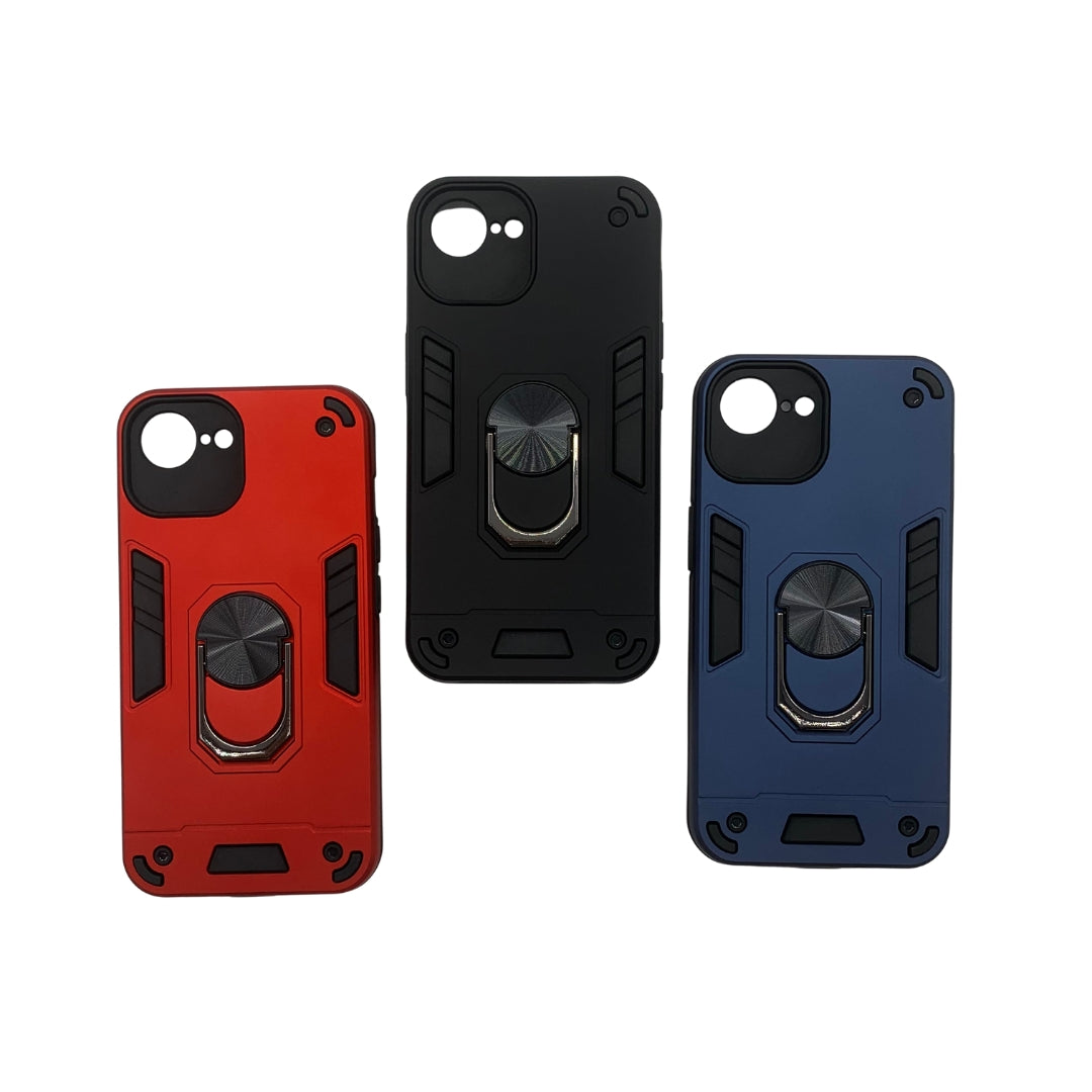 iPhone 16e Shockproof Hard PC Case with Ring Holder