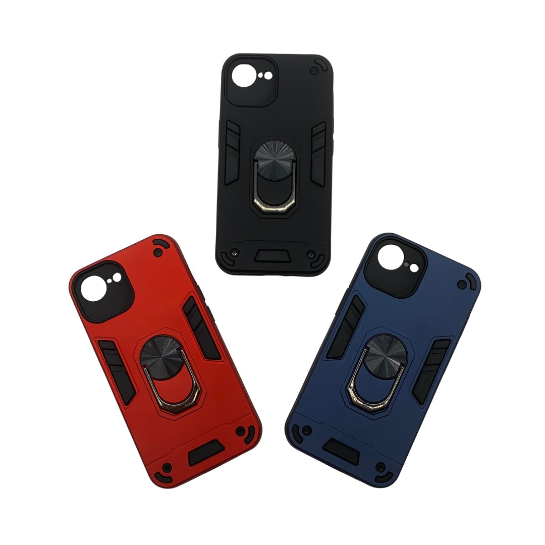 iPhone 16e Shockproof Hard PC Case with Ring Holder