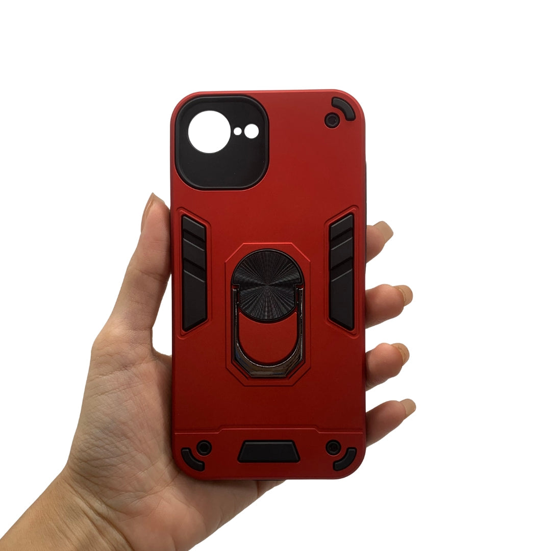 iPhone 16e Shockproof Hard PC Case with Ring Holder