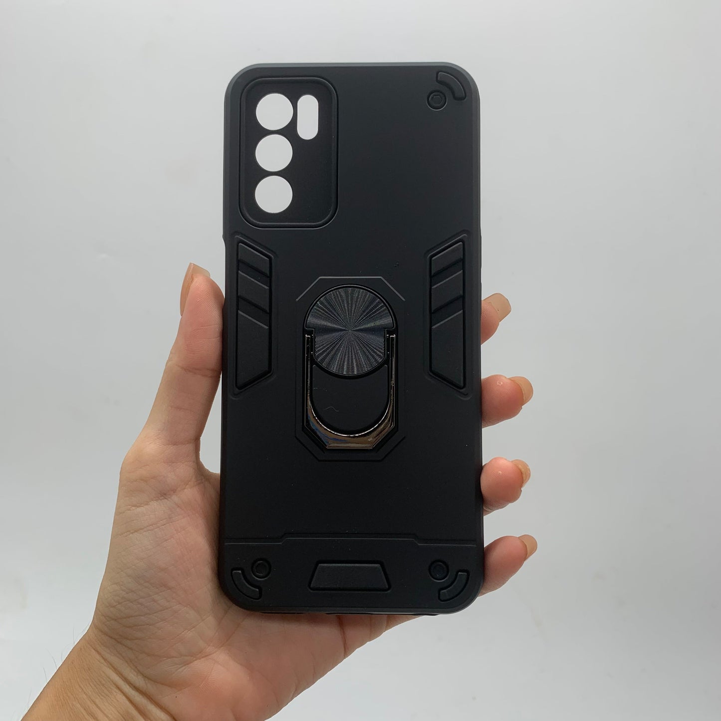 OPPO A16 Case with Ring Holder - Hard PC Shockproof Slim Cover