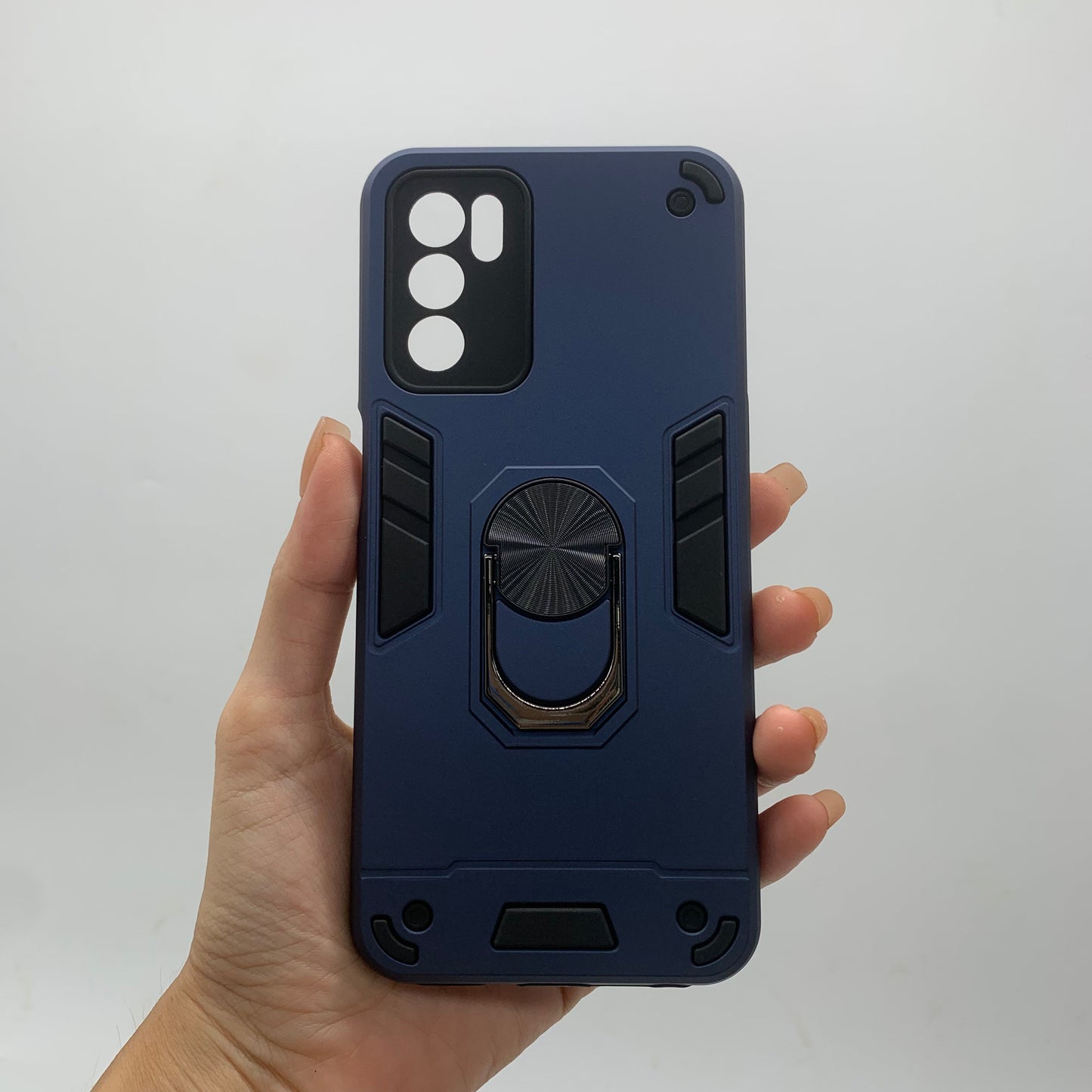 OPPO A16 Case with Ring Holder - Hard PC Shockproof Slim Cover