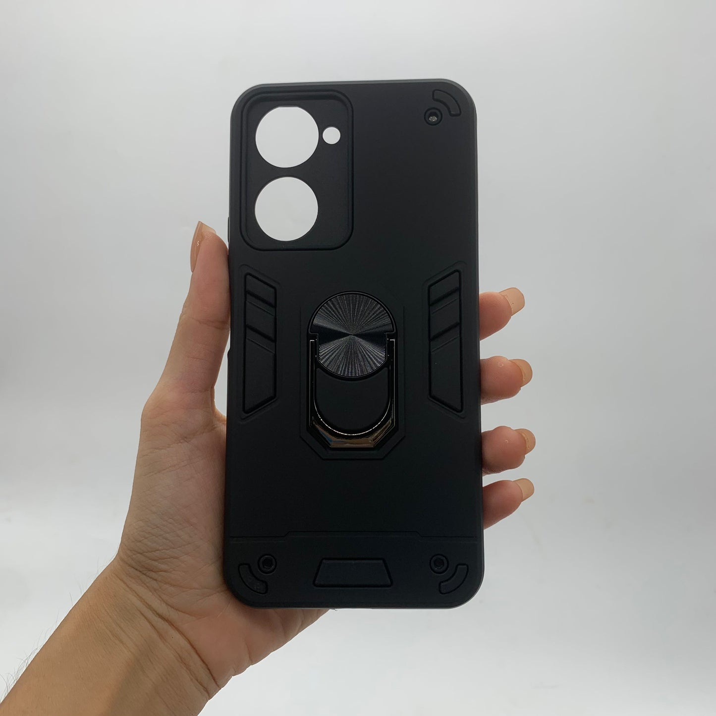 Vivo Y03 Hard PC Shockproof Case with Ring Holder - Slim Back Cover