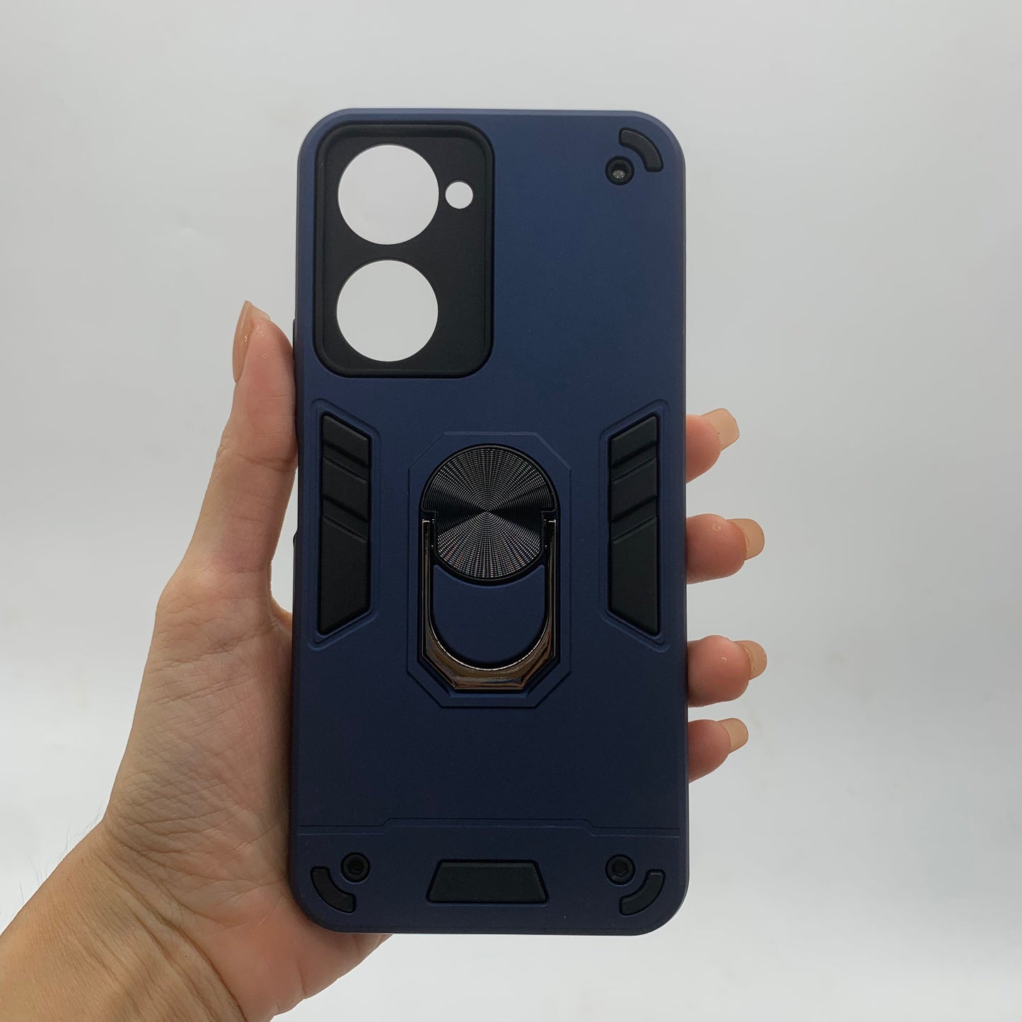 Vivo Y03 Hard PC Shockproof Case with Ring Holder - Slim Back Cover