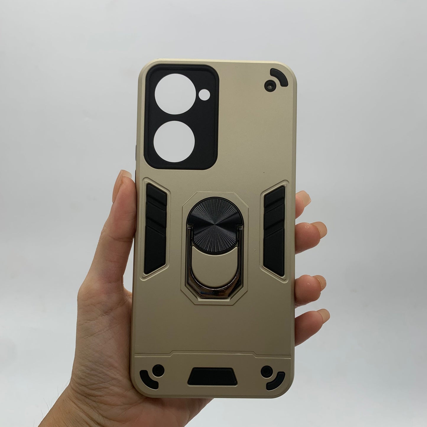 Vivo Y03 Hard PC Shockproof Case with Ring Holder - Slim Back Cover