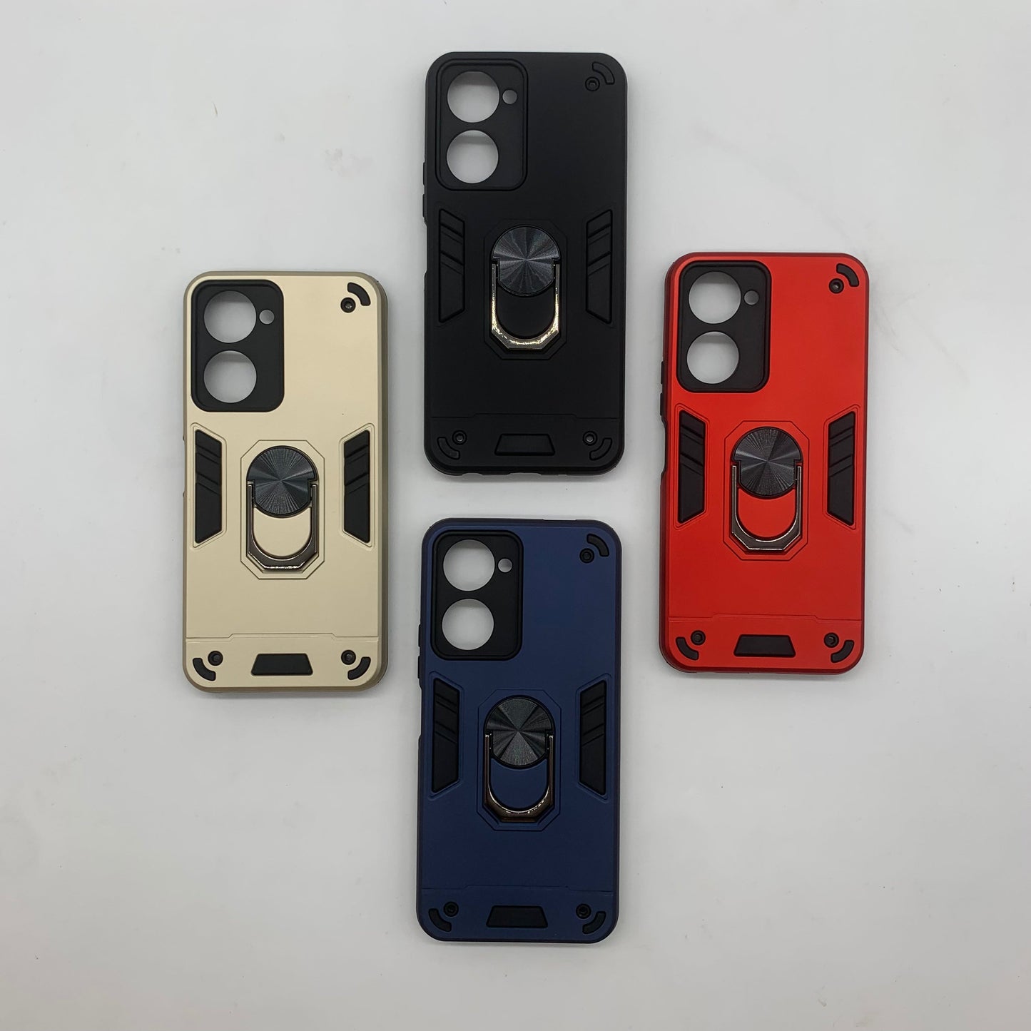 Vivo Y03 Hard PC Shockproof Case with Ring Holder - Slim Back Cover