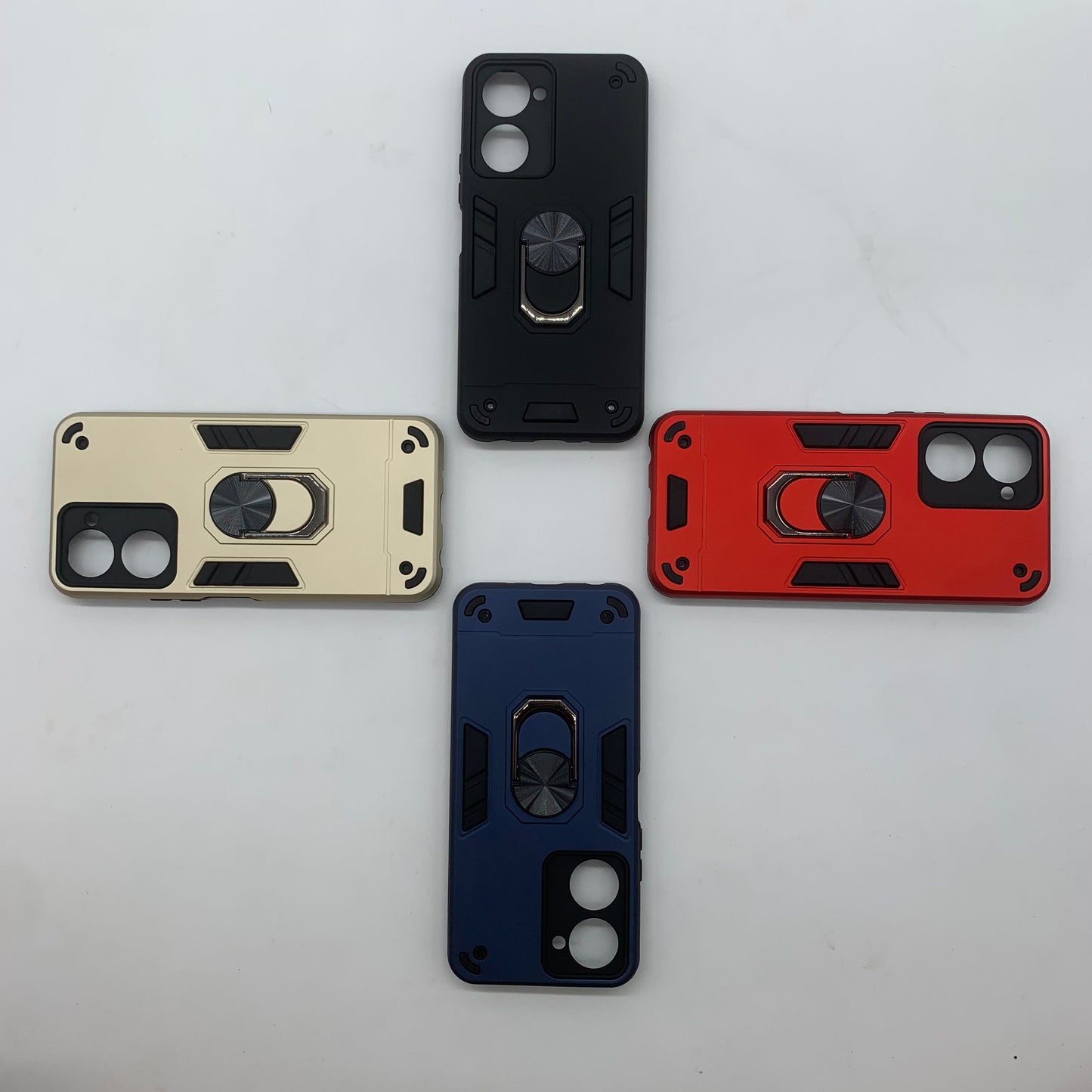 Vivo Y03 Hard PC Shockproof Case with Ring Holder - Slim Back Cover