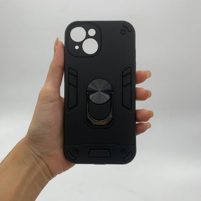 iPhone 15 Hard PC Shockproof Slim Ring Holder Case