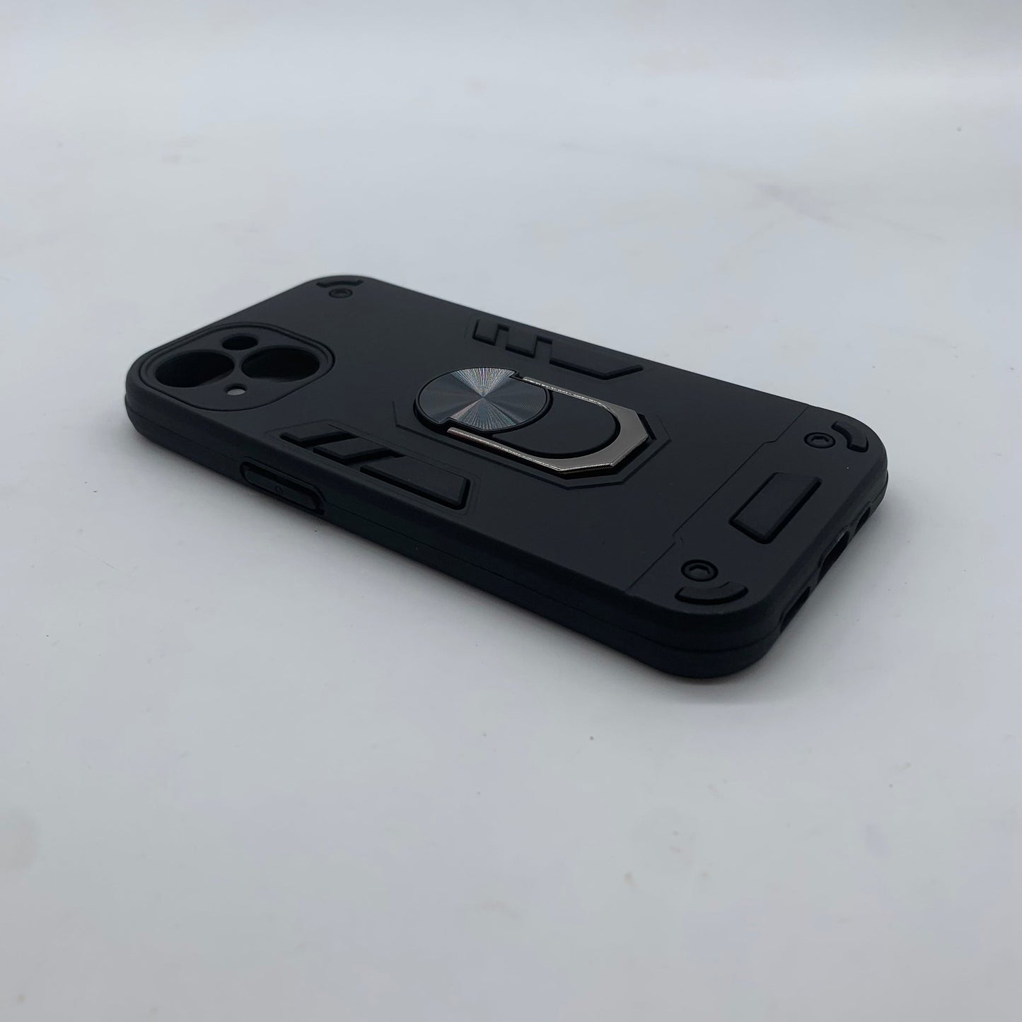 iPhone 15 Hard PC Shockproof Slim Ring Holder Case