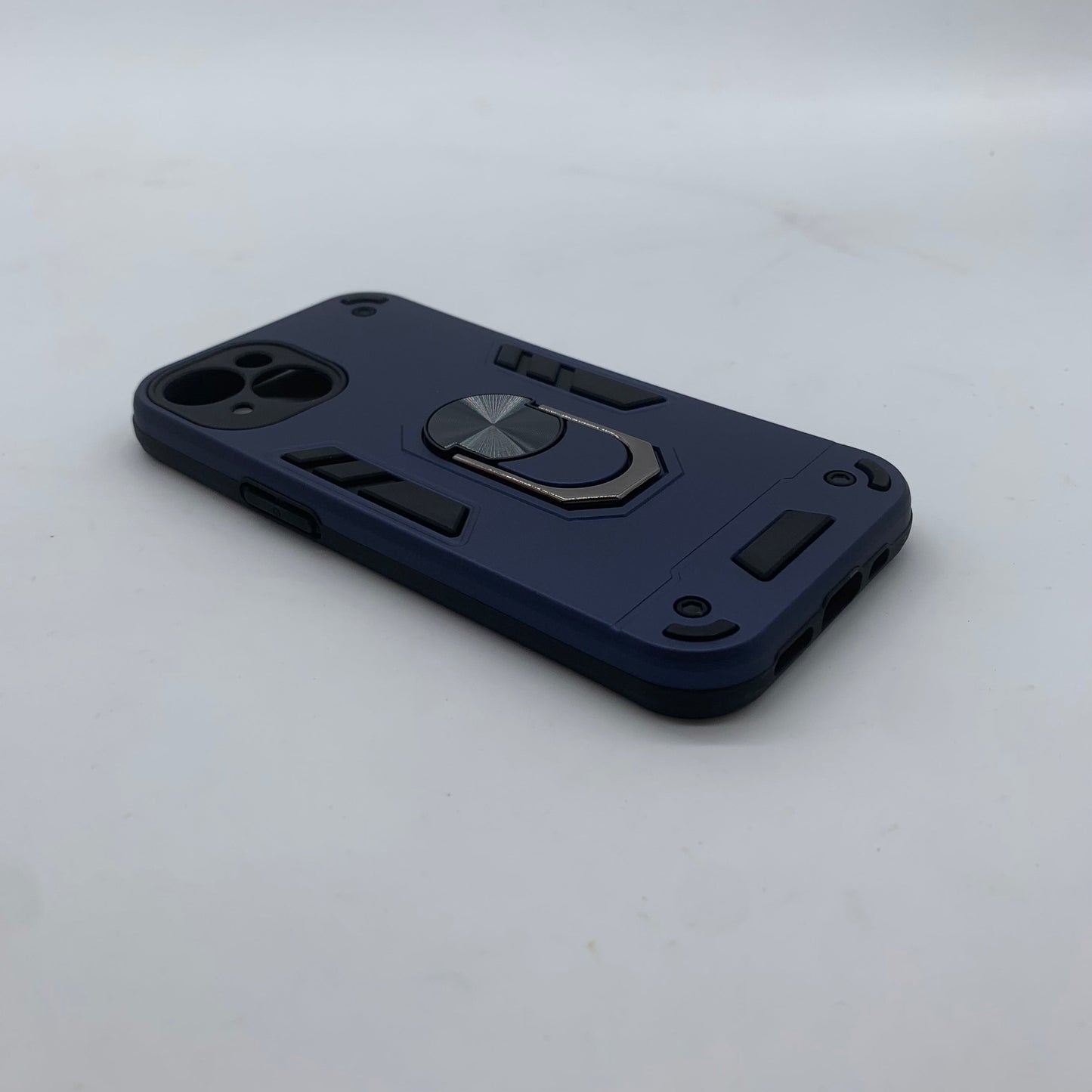 iPhone 15 Hard PC Shockproof Slim Ring Holder Case
