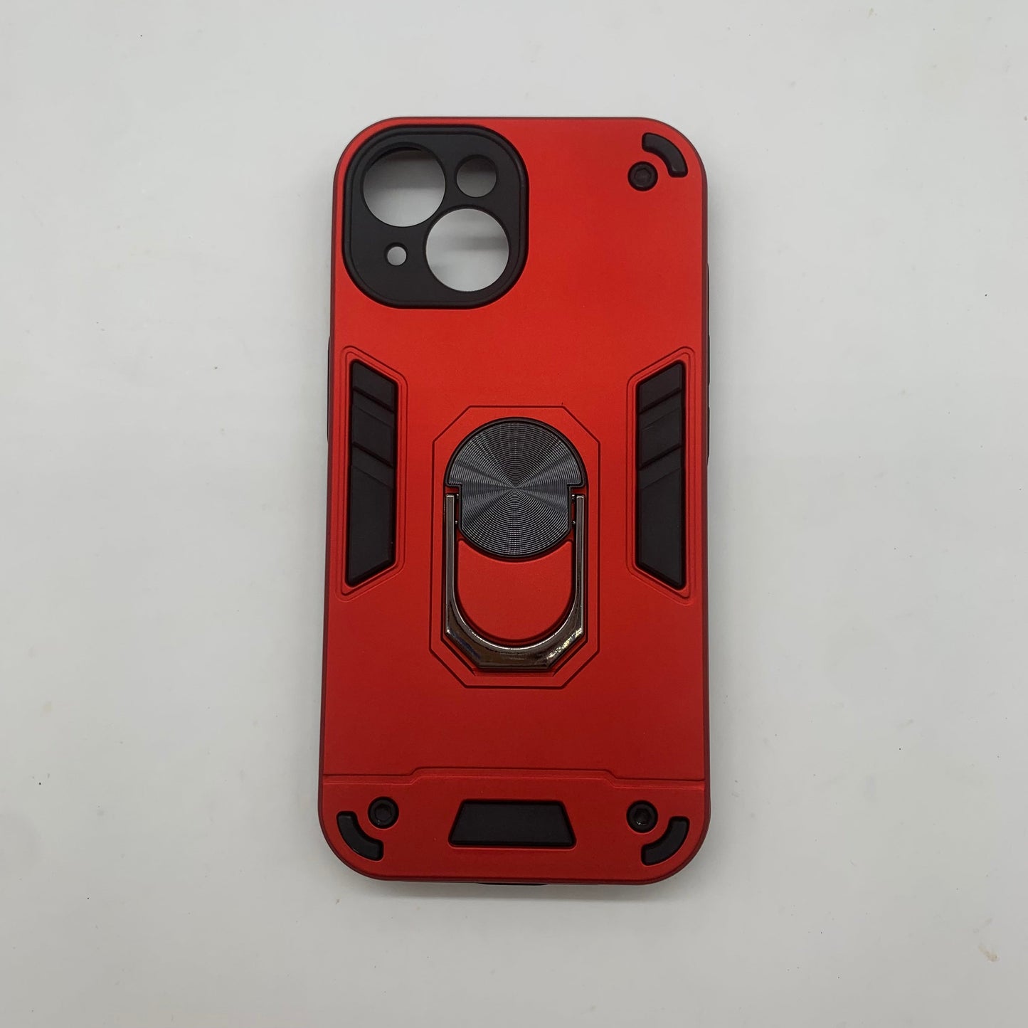 iPhone 15 Hard PC Shockproof Slim Ring Holder Case