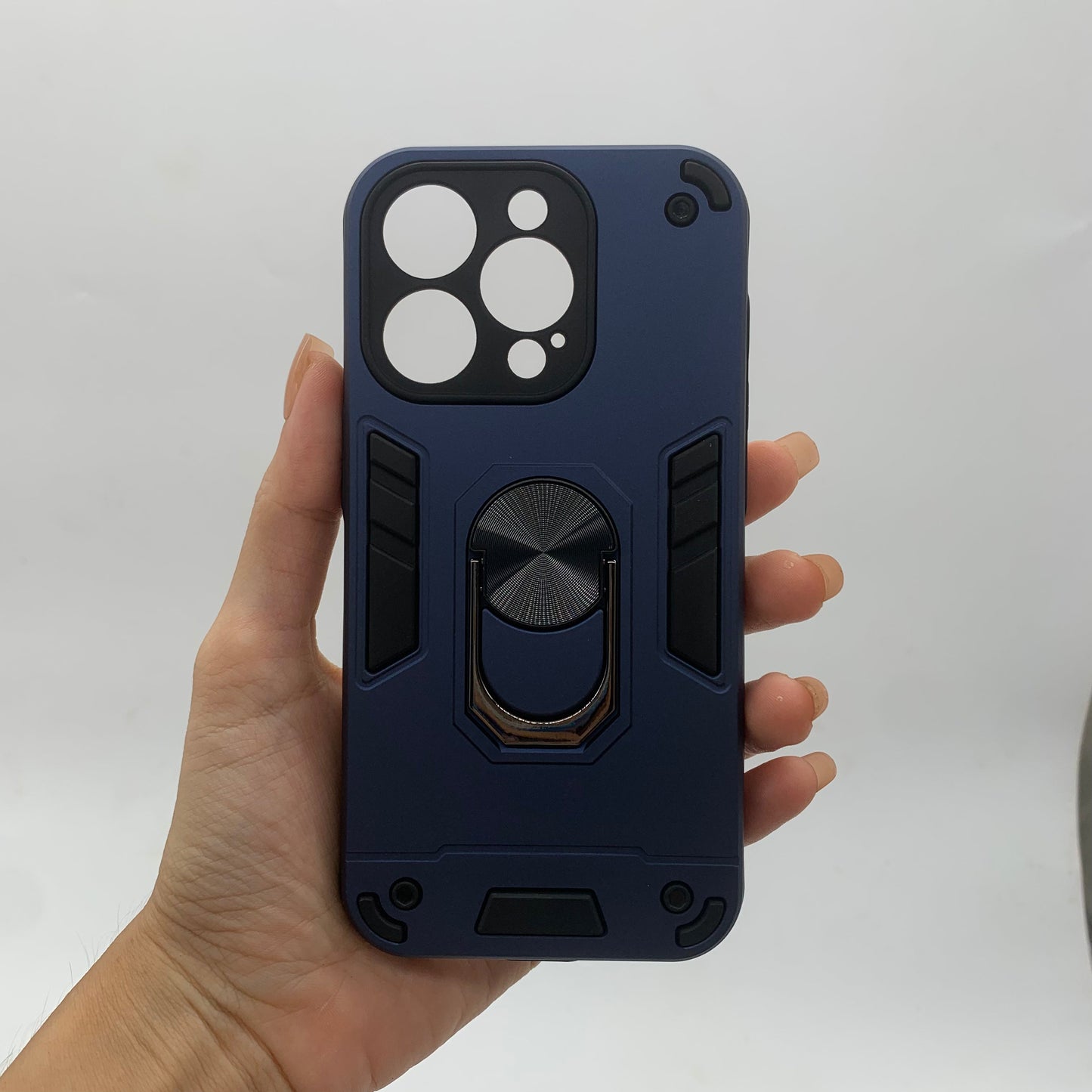 iPhone 15 Pro Hard PC Case with Ring Holder | Shockproof Slim Cover