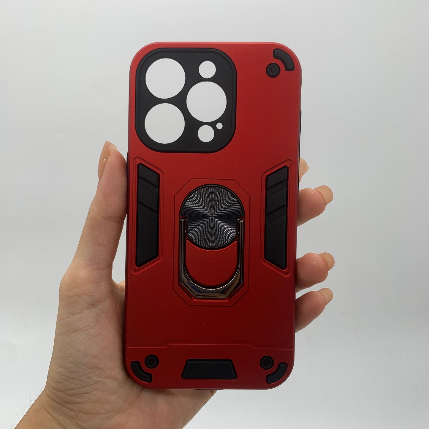 iPhone 15 Pro Hard PC Case with Ring Holder | Shockproof Slim Cover