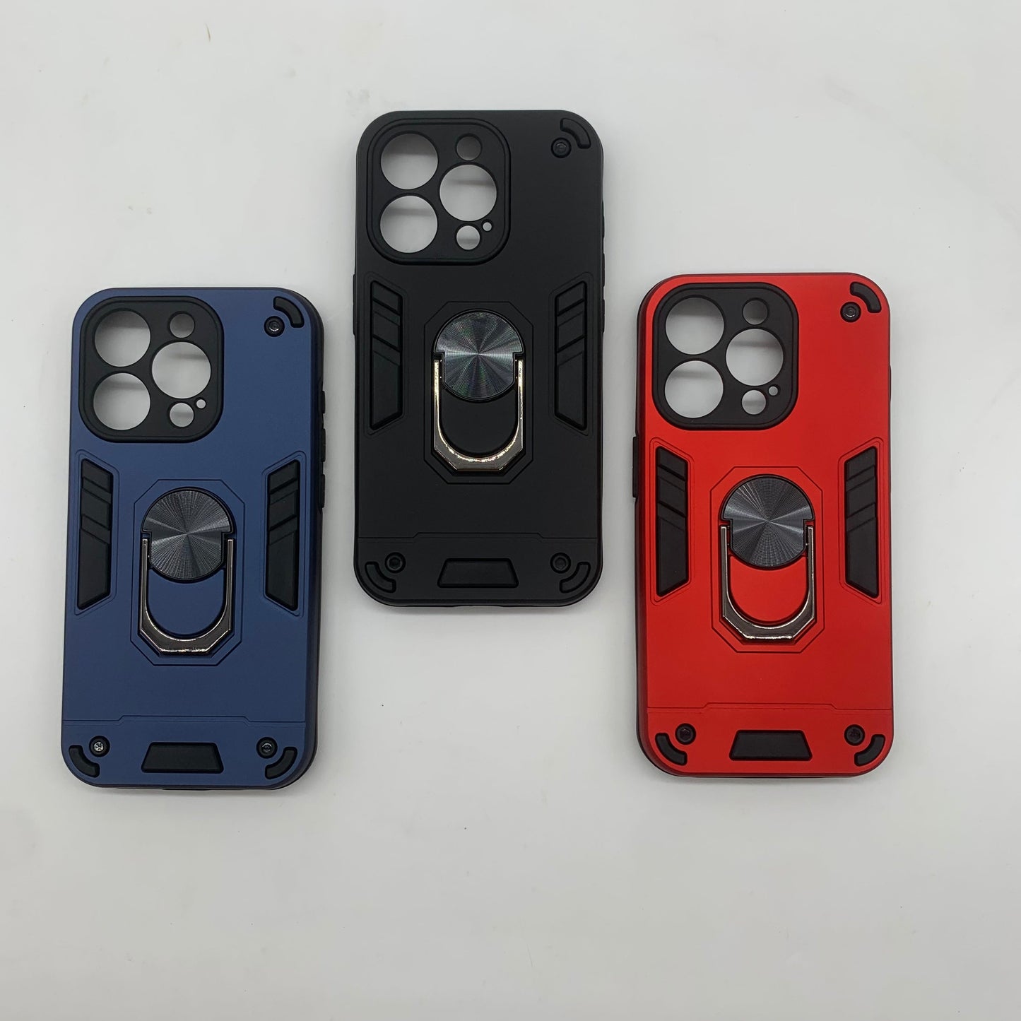 iPhone 15 Pro Hard PC Case with Ring Holder | Shockproof Slim Cover