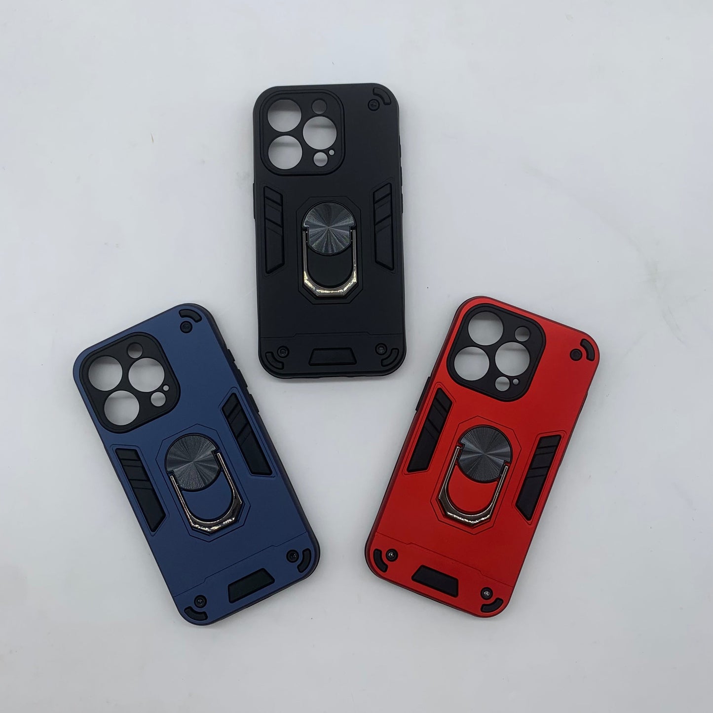 iPhone 15 Pro Hard PC Case with Ring Holder | Shockproof Slim Cover