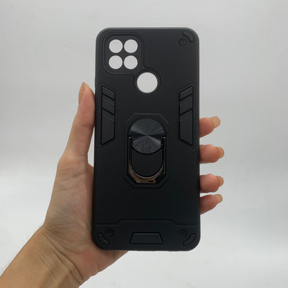 OPPO A15 Hard PC Case with Ring Holder - Shockproof Slim Cover