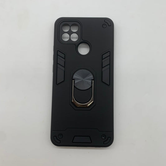 OPPO A15 Hard PC Case with Ring Holder - Shockproof Slim Cover