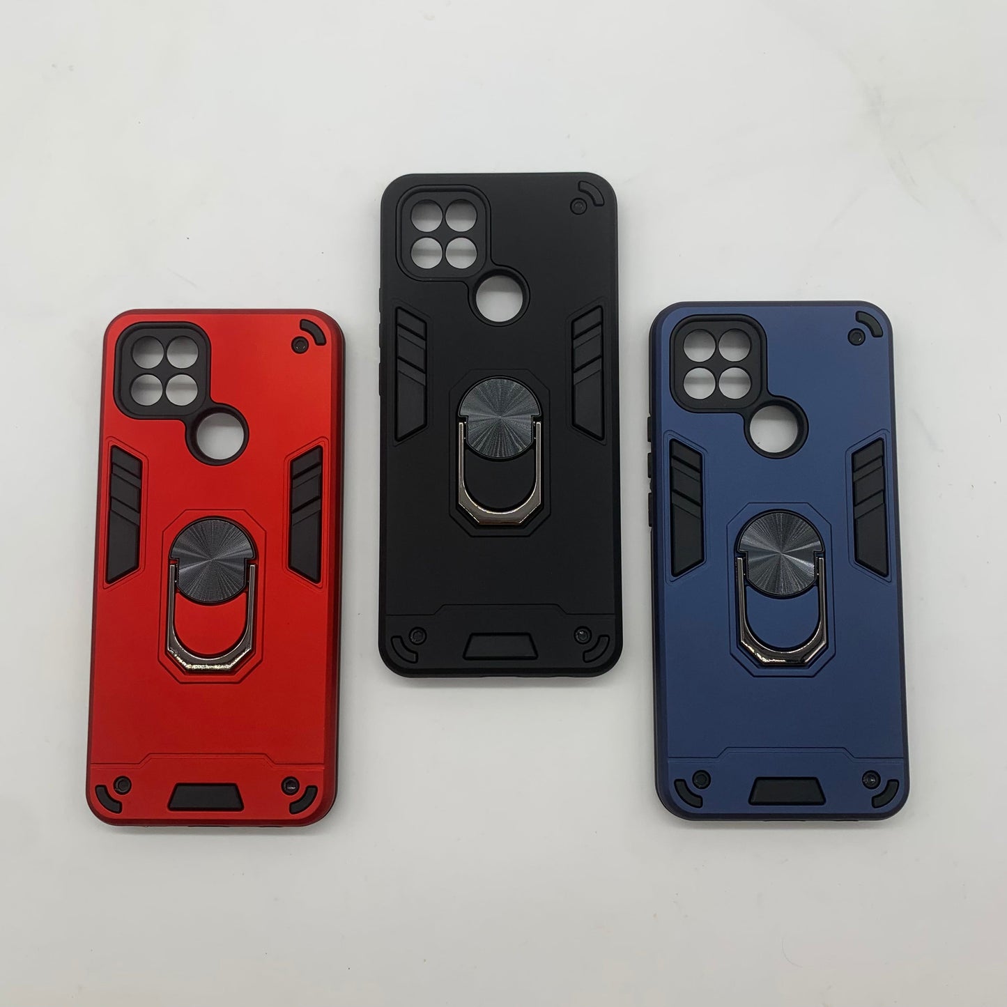OPPO A15 Hard PC Case with Ring Holder - Shockproof Slim Cover