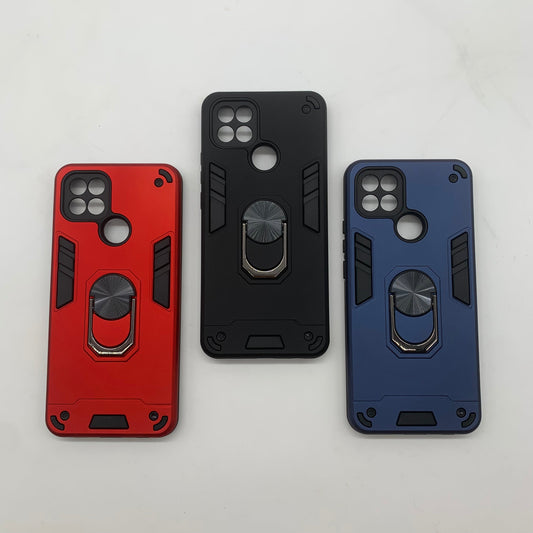 OPPO A15 Hard PC Case with Ring Holder - Shockproof Slim Cover