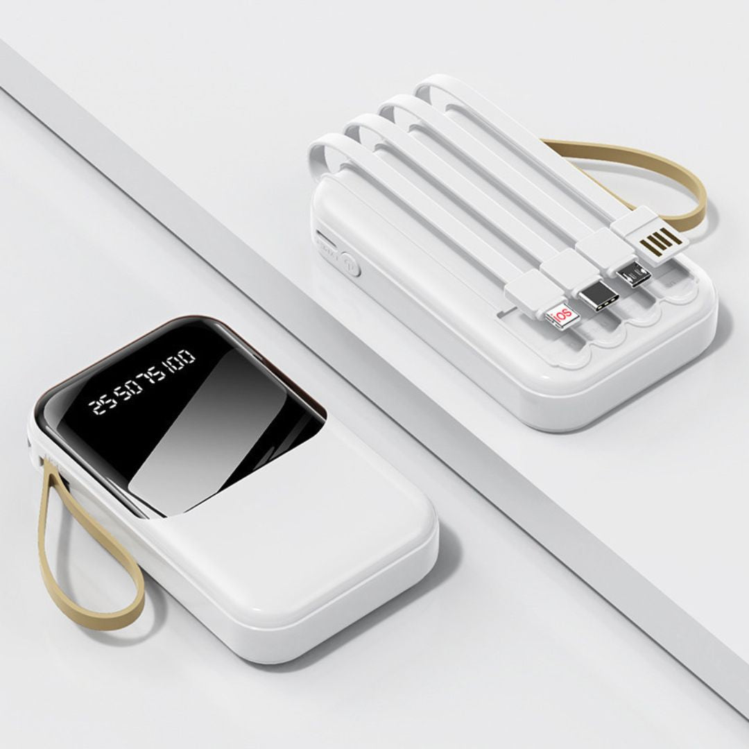 KAKUSIGA KSC-1095 4-in-1 Cable 10000mAh Power Bank White