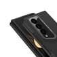LEEKA Samsung Z Fold 4 case with Super Luxury Sport car fiber Pro case design with free inbuilt Screen Protector