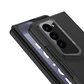 LEEKA Samsung Z Fold 5 case with Super Luxury Sport car fiber Pro case design with free inbuilt Screen Protector