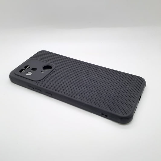 Redmi 10C Carbon Fiber texture Hard Rubber armour back cover shock-porof case