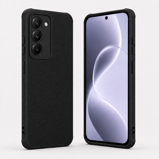 Redmi 15 5G Carbon Fiber texture Hard Rubber armour back cover shock-porof case